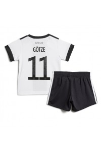 Tyskland Mario Gotze #11 Babyklær Hjemme Fotballdrakt til barn VM 2022 Korte ermer (+ Korte bukser)